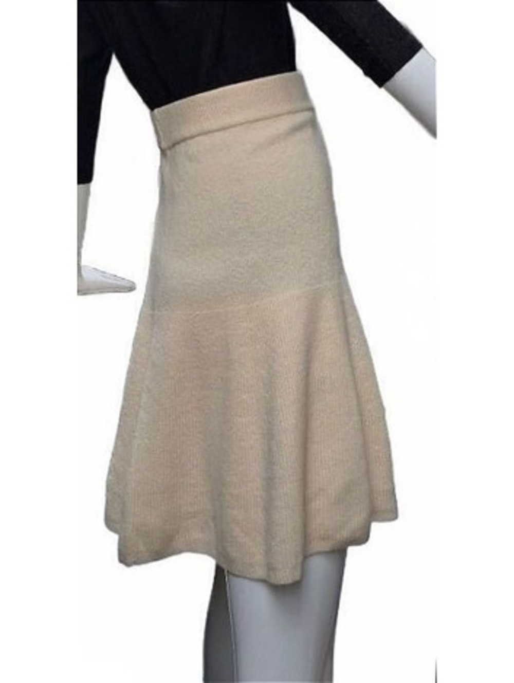 Gap Flared A-Line Mini Skirt Ribbed Knit Cream Pull On New With Tags Large/Tall - Picture 4 of 8
